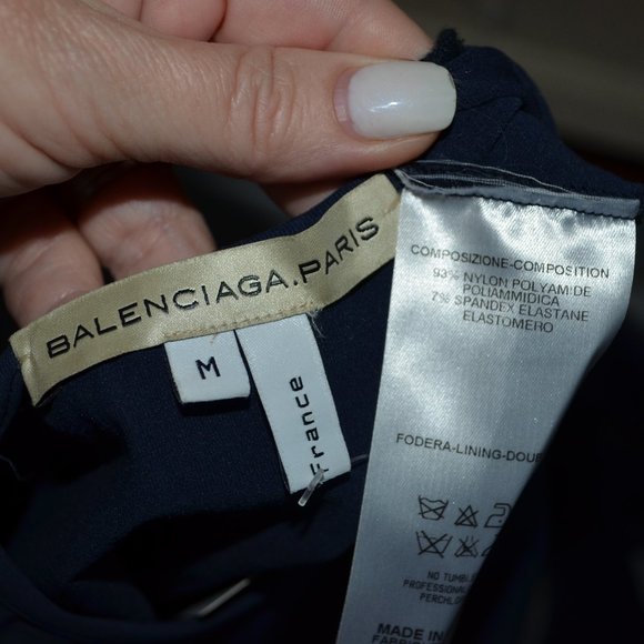 Sz S Balenciaga Navy Stretchy Sleevless Tank Top - Picture 6 of 6